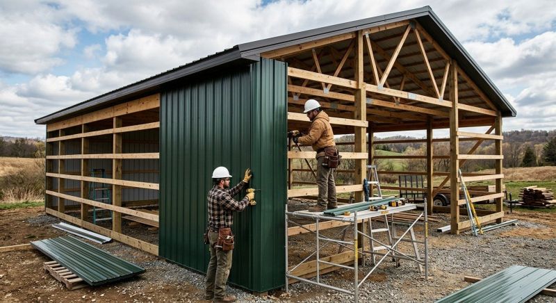 Pole Barn Siding Installation in Blue Ridge, GA